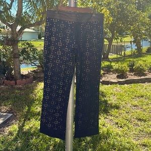 TIBI Eyelet pants size 8  Navi blue